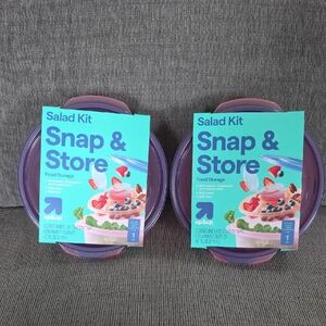 Snap‎ & Store Salad Kit By Up & Up, 2 Kits, New, Purple And Pink